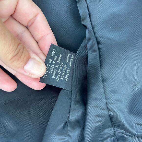 Vintage Leather Y2K Moto Biker Vest Grunge 90s Top Full Zip Medium Layering - Picture 9 of 12